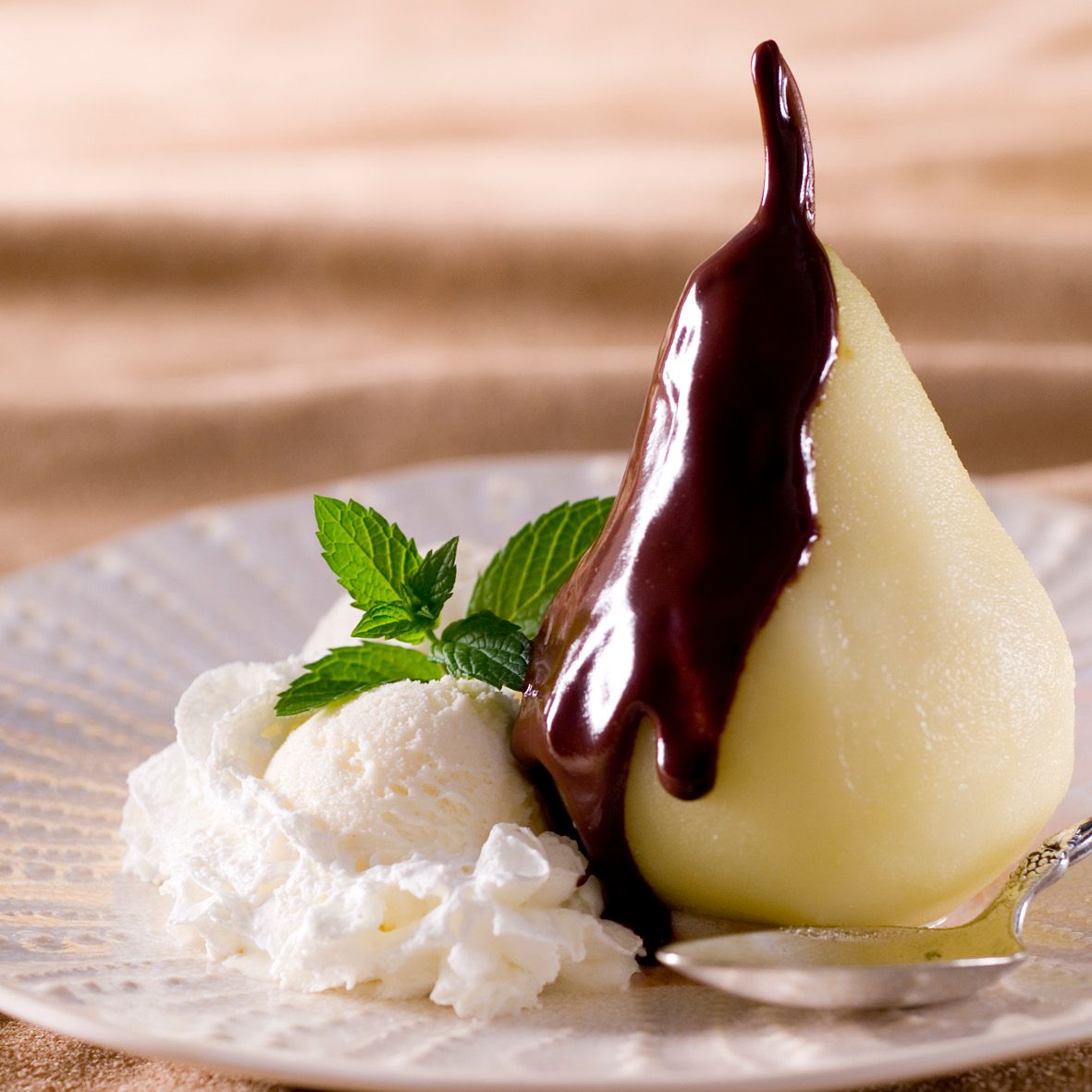 Poached pear with chocolate sauce.jpg