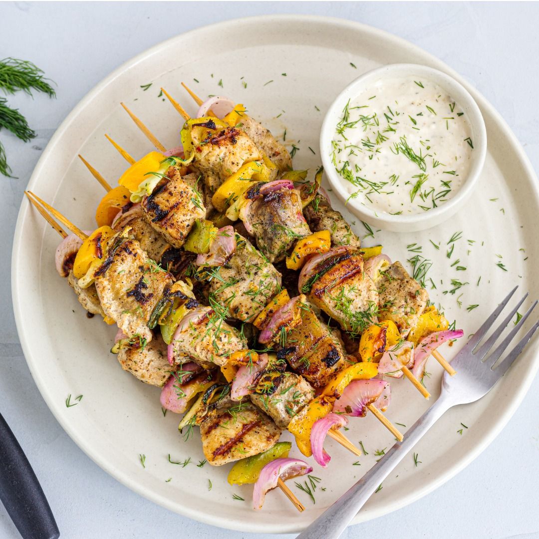 Yellowtail Kingfish Kebabs with Easy Lemon Dill Aioli