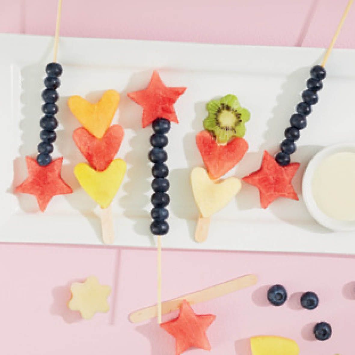 Fresh Fruit Wands with Yoghurt Dip