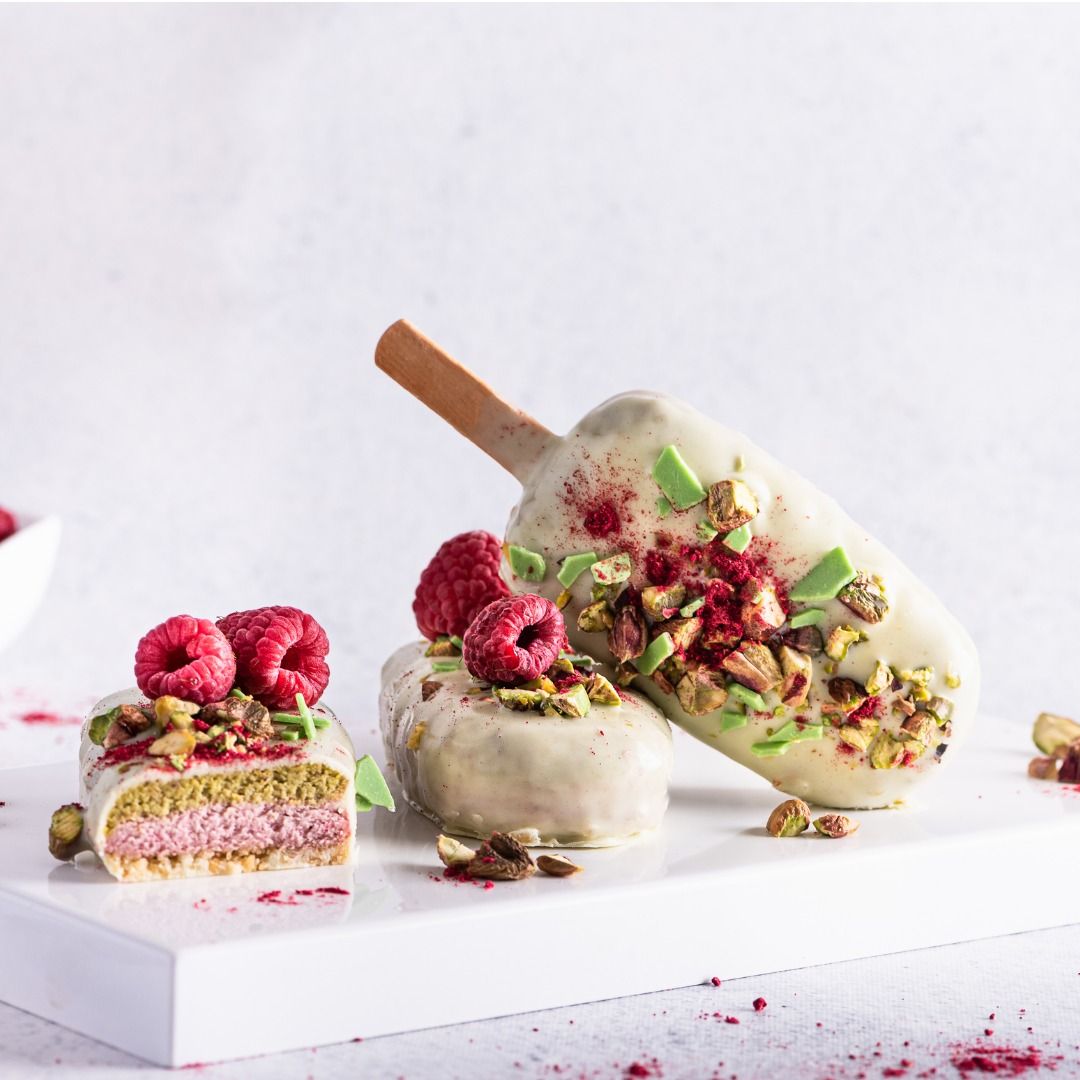 Matcha Raspberry Cake Parfait with REAL Raspberry Buttercream