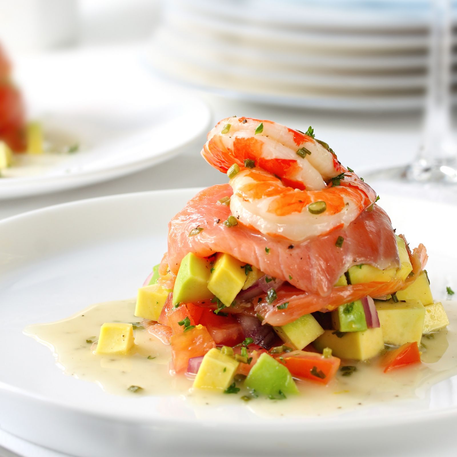 smoked salmon with avocado salsa and prawns.jpg