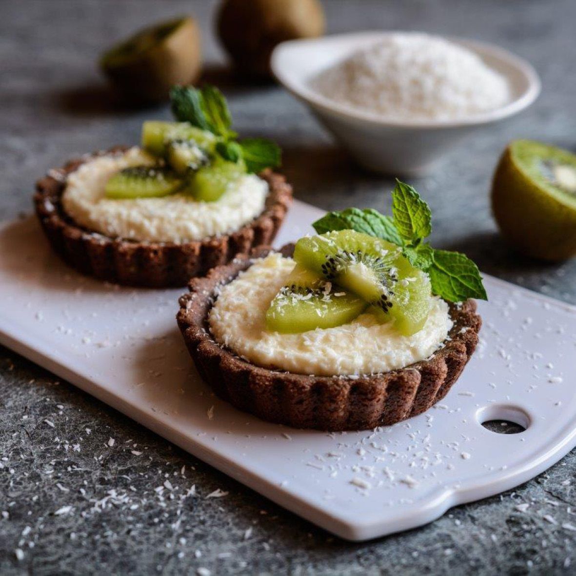 Coconut cream, white chocolate and kiwi fruit tartlets.jpg