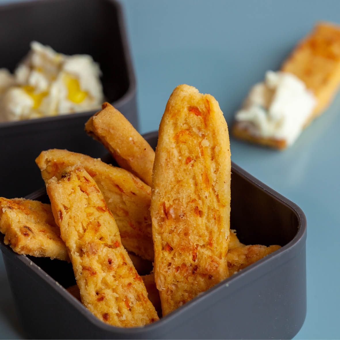 Carrot cracker batons and cream cheese dip.jpg