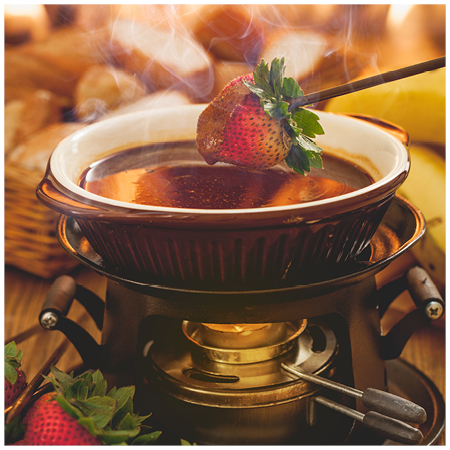 The traditional cheese fondue idea has evolved and chocolate fondue has become popular Fond of Fondue