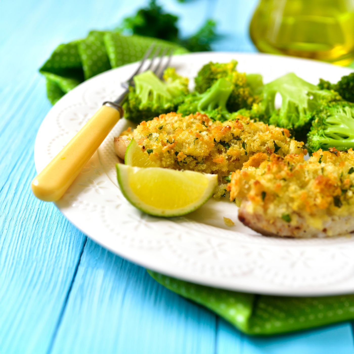 Garlic Bread Crumbed Fish