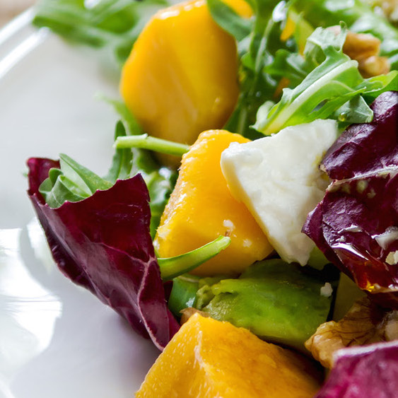 Avocado mango and walnut salad