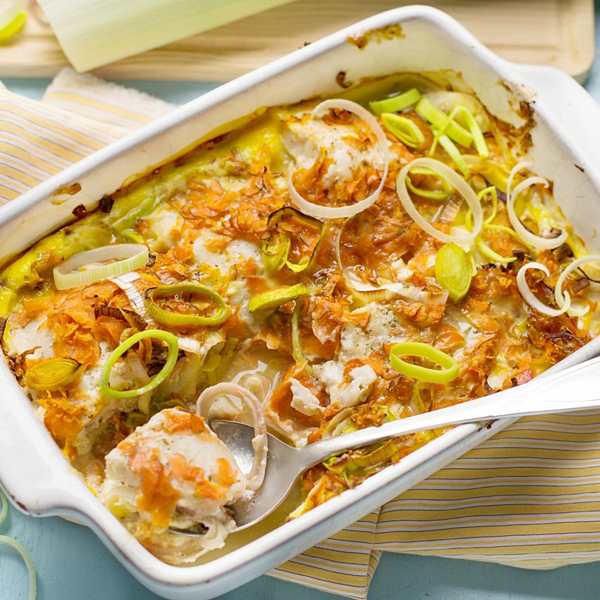 Oven baked pink ling gratin leeks carrot.jpg