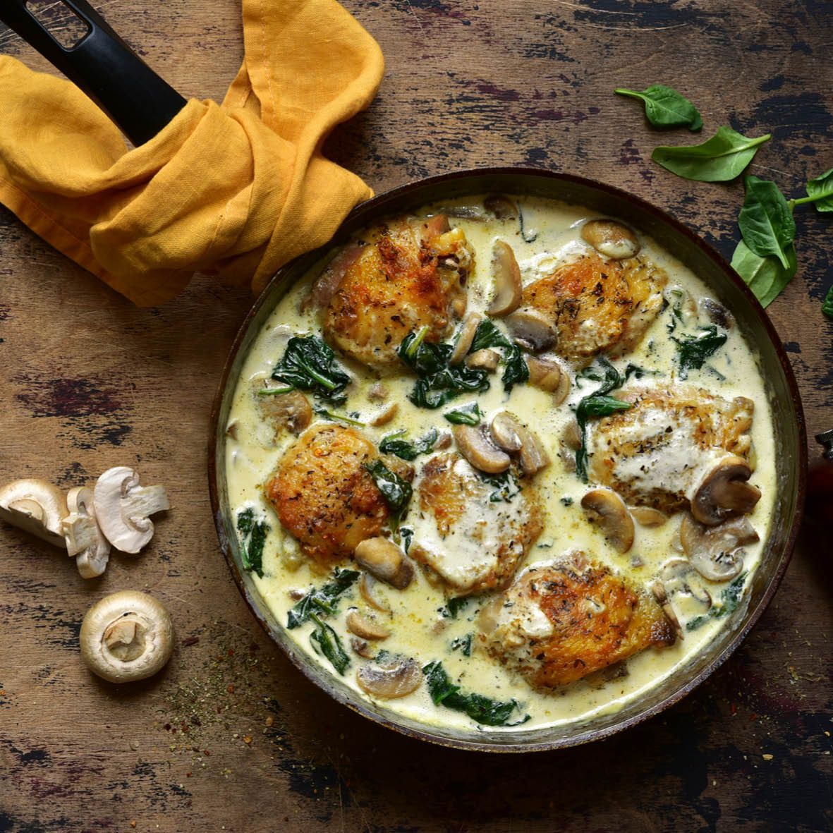 Chicken in Butternut Squash and Mushroom Cream Sauce - Serving