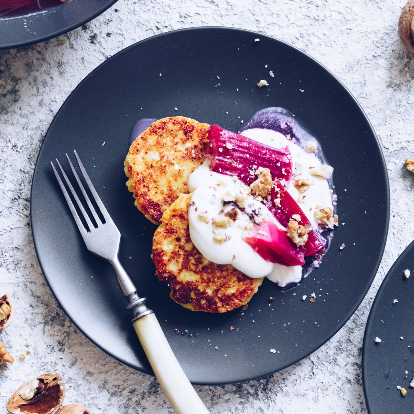 Website Tile - Cottage Cheese Pancakes with Poached Rhubarb.jpeg