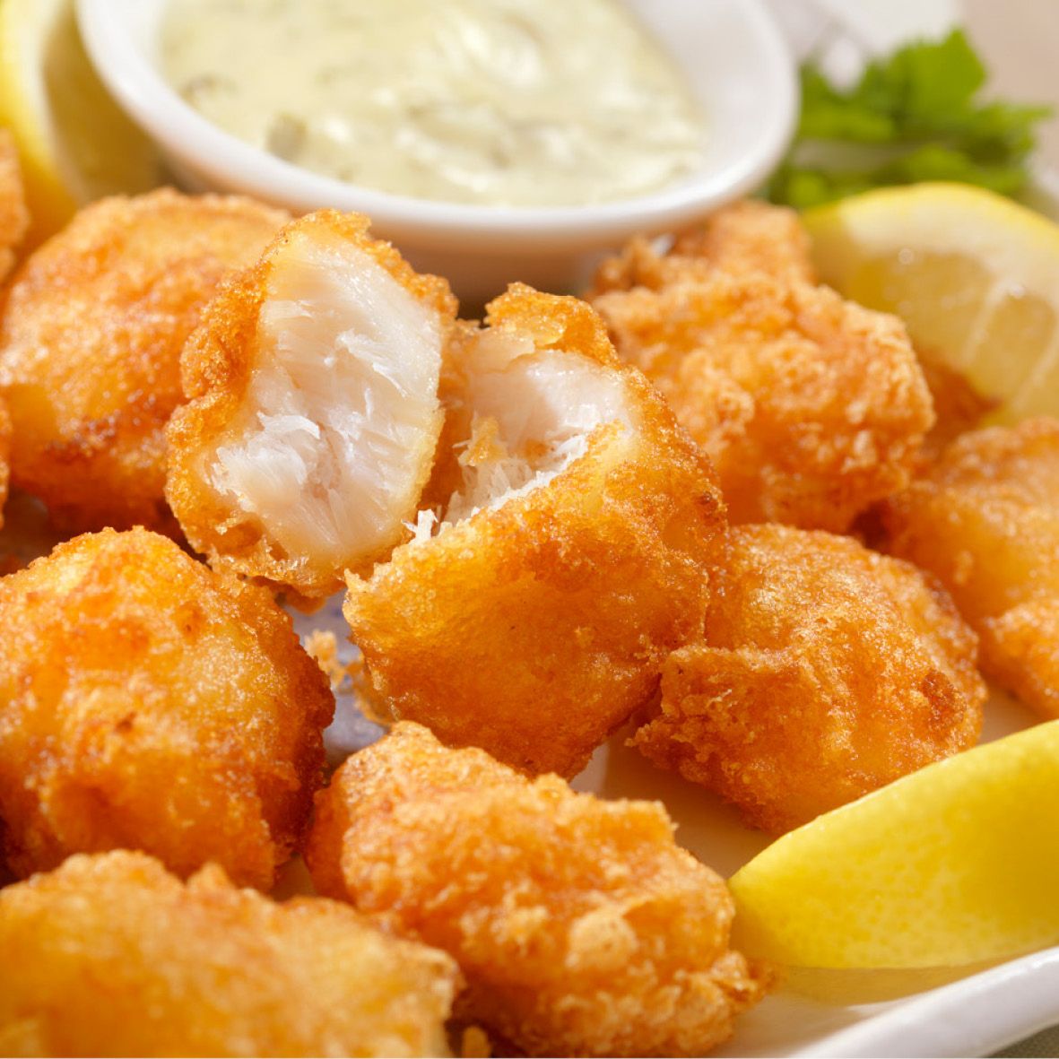 Lemony fish bites