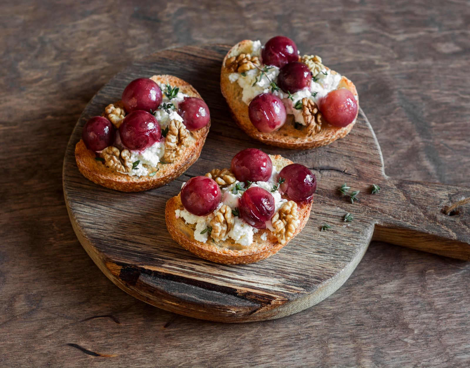 Roasted Grape & Goat Cheese Bruschetta - Recipe from Price Chopper