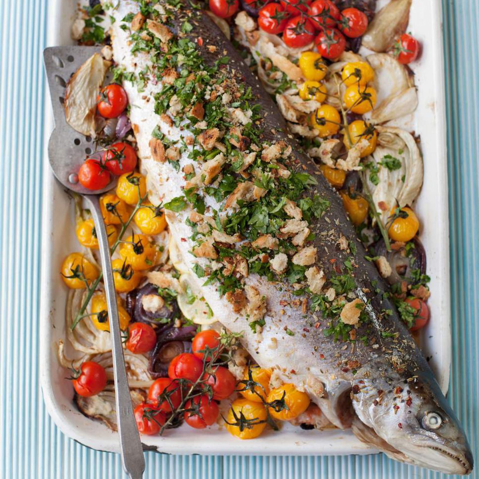 Salmon En Papillote with Mediterranean Vegetables