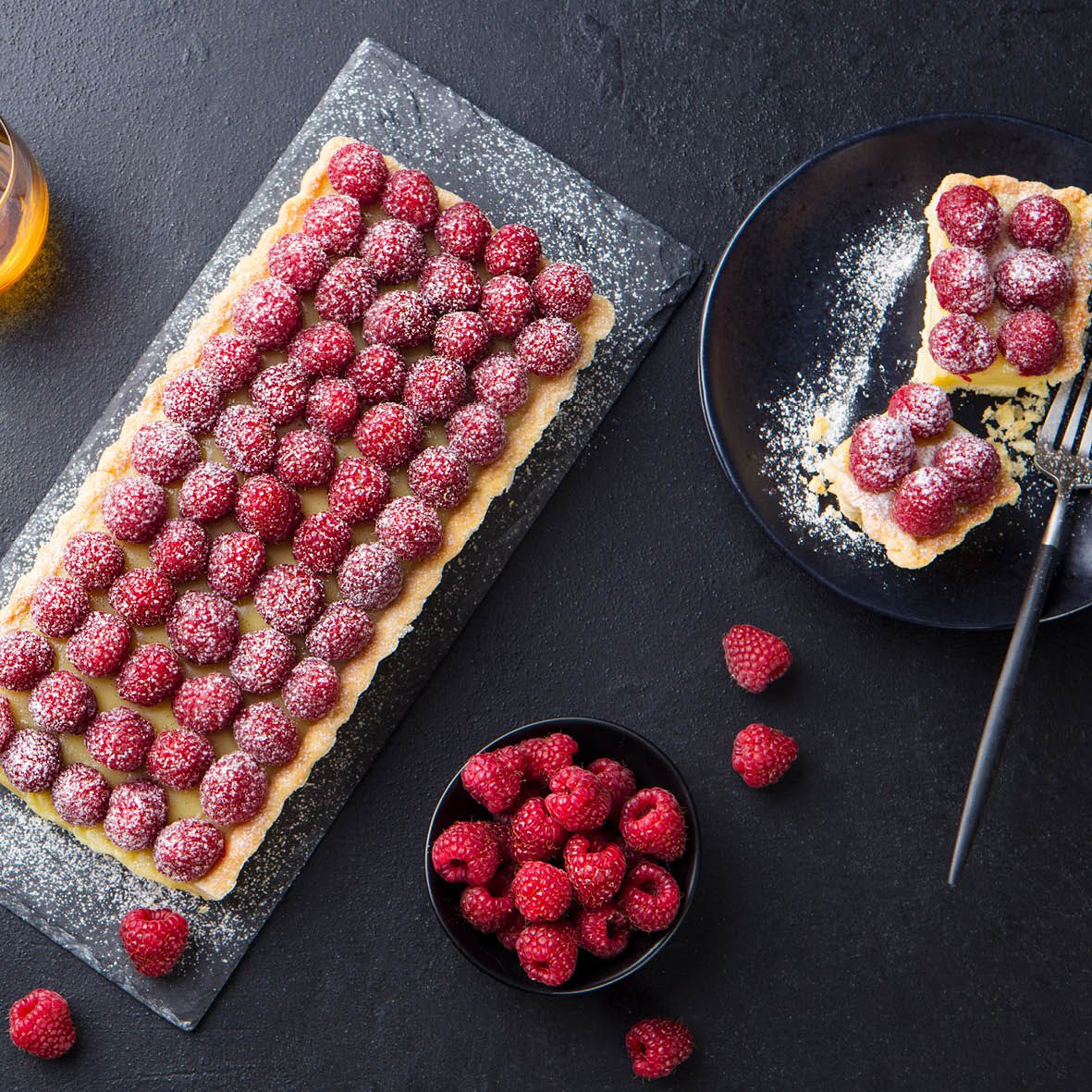 Lemon and raspberry magic cake