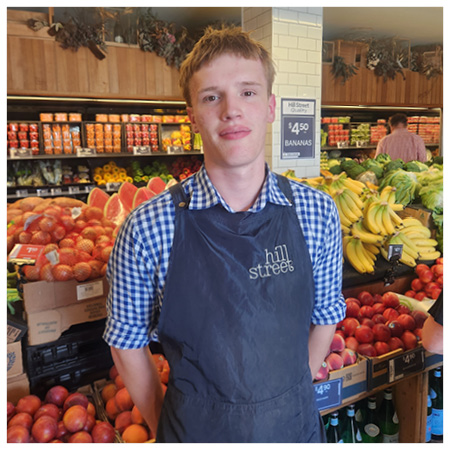 Oscar, a Grocery team member at Hill Street West Hobart