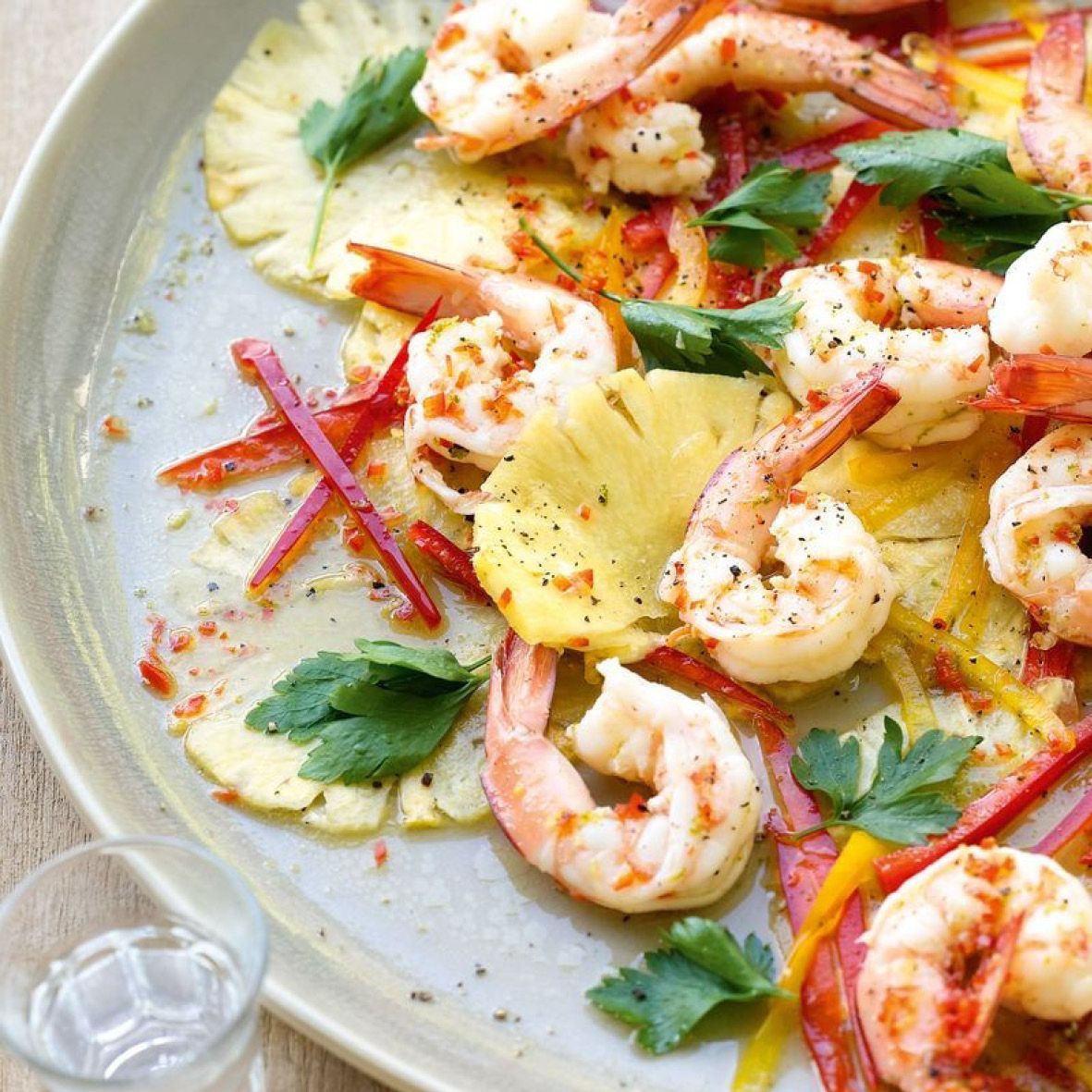 Tequila prawns with pineapple carpaccio.jpg