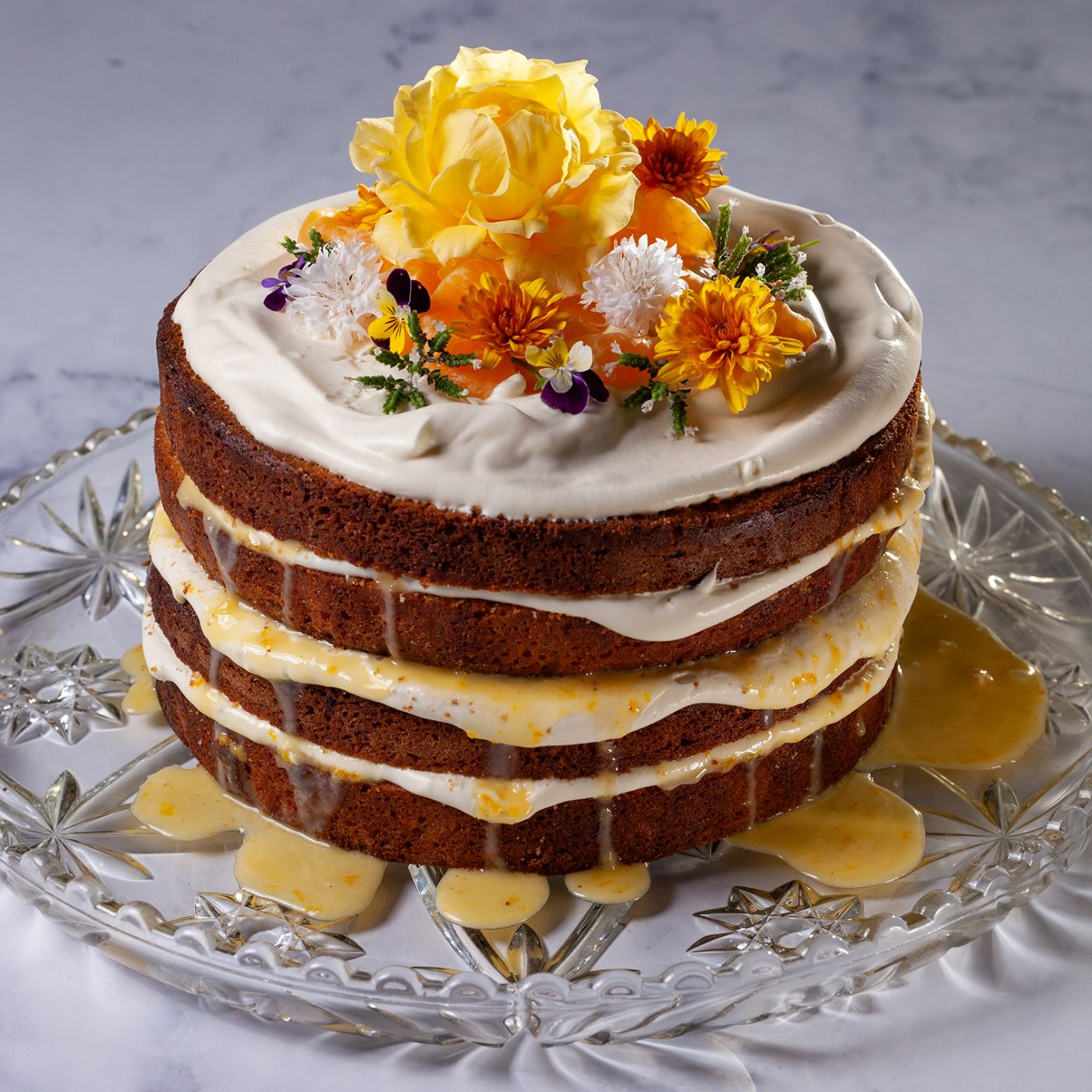 Lemon Curd Cream Cake - Willow Bird Baking