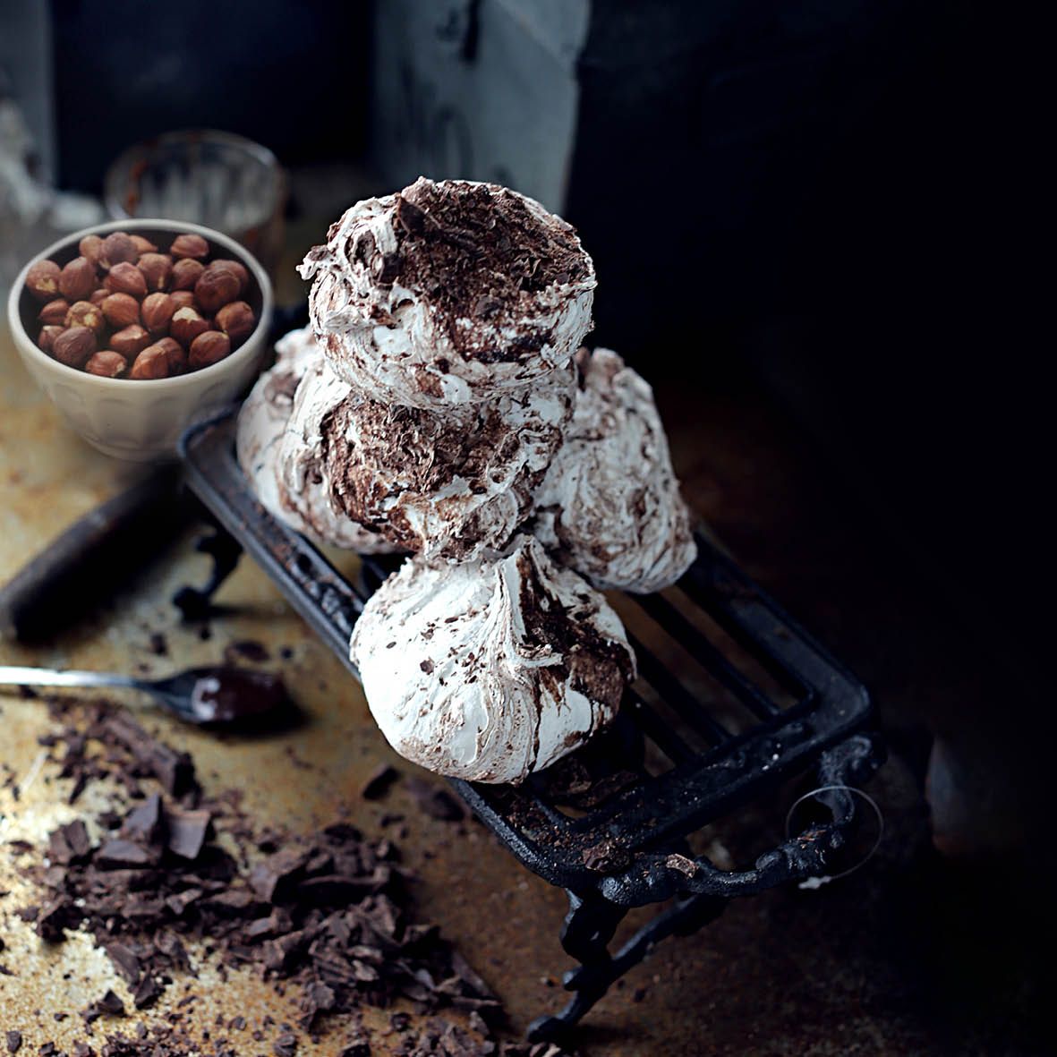 Marbled Chocolate Meringues with Choc-Hazelnut Cream.jpg