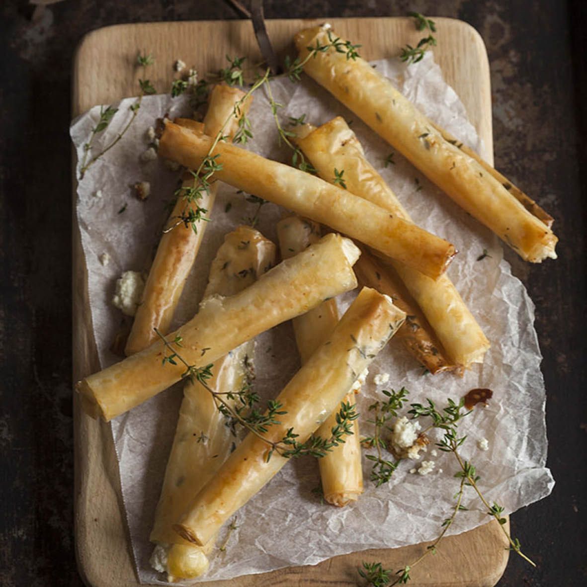 Baked Goat Cheese Cigars with Honey and Thyme.jpg