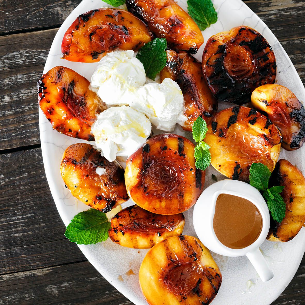 Broiled Peaches with Dark Chocolate