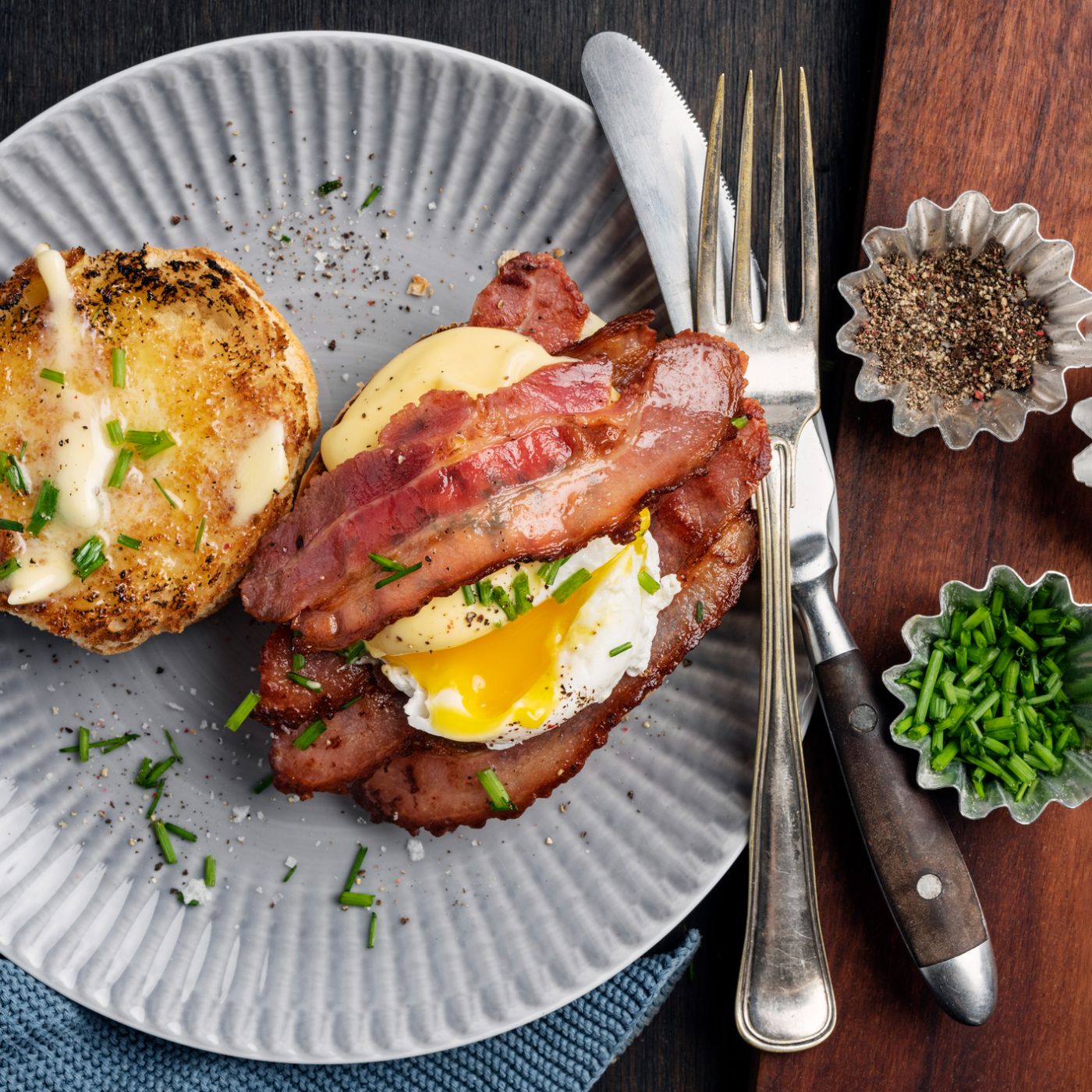 Poached eggs, avocado and feta toast